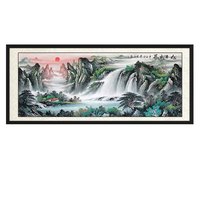 尚得堂 李晓海《旭日东升》165x85cm 宣纸 直角黑色实木框