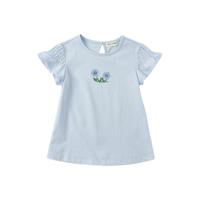 dave&bella 戴维贝拉 DKH17095 女童短袖T恤 蓝色 160cm