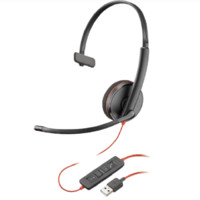 Plantronics 缤特力 BLACKWIRE C3210 压耳式头戴式单耳降噪有线耳机 黑色 USB口