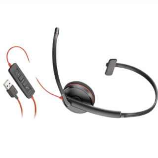 Plantronics 缤特力 BLACKWIRE C3210 压耳式头戴式单耳降噪有线耳机 黑色 USB口