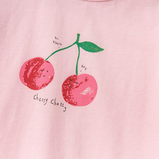 DAVE&BELLA 戴维贝拉 DBZ17818 儿童短袖T恤 樱桃印花 90cm