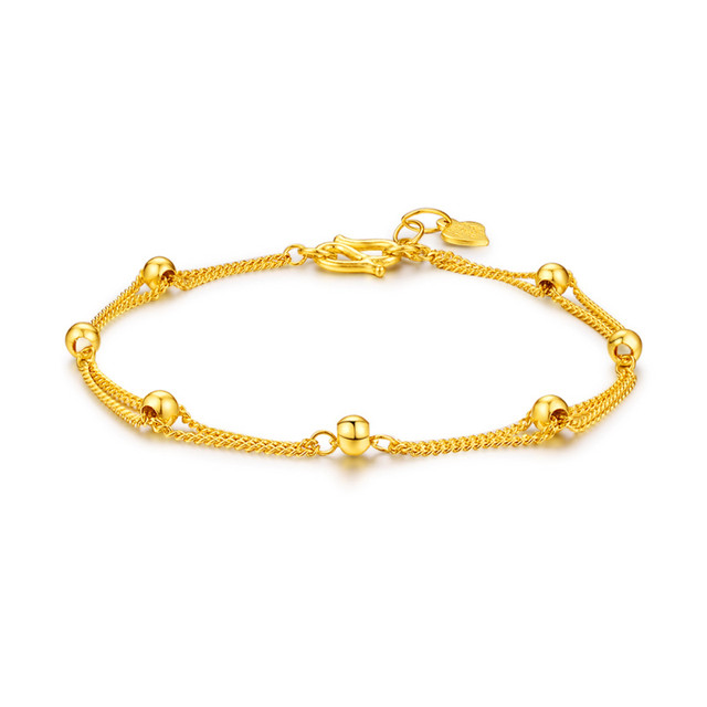 周大生 CGH0002 圆珠双层足金手链