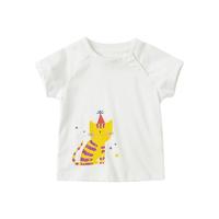 dave&bella 戴维贝拉 DBM18070 儿童短袖T恤 白色 73cm
