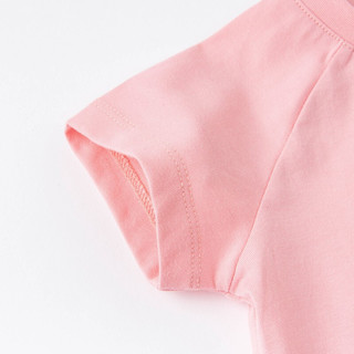 dave&bella 戴维贝拉 DBM18070 儿童短袖T恤 灰粉色 100cm