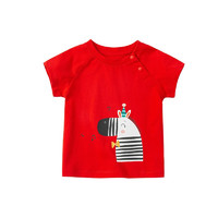 dave&bella 戴维贝拉 DBM18070 儿童短袖T恤 红色 120cm