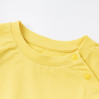 dave&bella 戴维贝拉 DBM18070 儿童短袖T恤 黄色 80cm