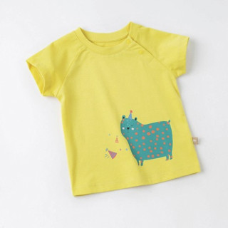 dave&bella 戴维贝拉 DBM18070 儿童短袖T恤 黄色 80cm