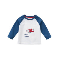 DAVE&BELLA 戴维贝拉 DBW15097 男童长袖T恤 蓝色 110cm