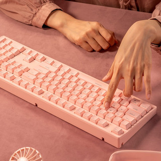ThundeRobot 雷神 KC5104 104键 有线机械键盘 粉色 国产红轴 无光