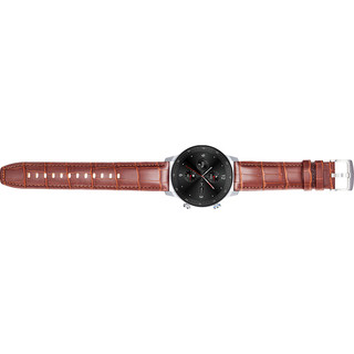 ZTE 中兴 WATCH GT 智能手表 47.8mm 铂钻银铝合金表壳 棕色硅胶表带（GPS、血氧、心率）