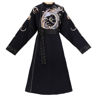 汉尚华莲唐制汉服暮云归男女款圆领袍hyl393黑色xl