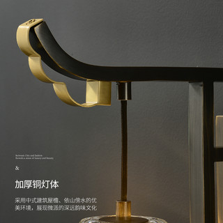 新中式全铜水晶壁灯客厅背景墙卧室床头灯禅意茶室书房样板间壁灯
