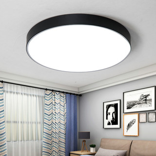 简约现代LED智能吸顶灯薄款黑色白色圆形正方形长方形大气时尚卧室餐厅客厅房间厨房玄关阳台厨卫灯灯饰遥控