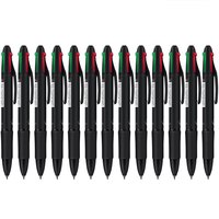 deli 得力 33390 按动4色圆珠笔 黑色 0.7mm 12支装