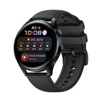 HUAWEI 华为 Watch3 活力款 eSIM 智能手表 46.2mm 黑色表壳 黑色硅胶表带 (GPS、血氧)