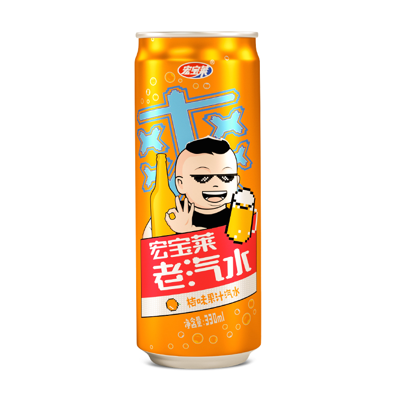 宏宝莱 老汽水 桔味 330ml*4罐