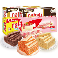 有券的上：nabati 纳宝帝 丽芝士 印尼进口 奶酪威化饼干 145g*4盒装（随机口味）