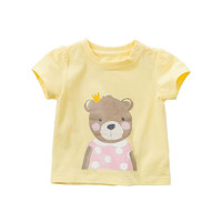 DAVE&BELLA 戴维贝拉 DBM10390 女童短袖T恤 小熊印花 80cm