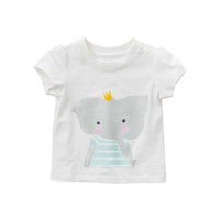 DAVE&BELLA 戴维贝拉 DBM10390 女童短袖T恤 小象印花 110cm