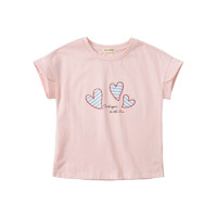 dave&bella 戴维贝拉 DKY17741-1 女童短袖T恤 浅粉色 140cm