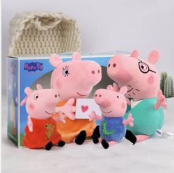 Peppa Pig 小猪佩奇 一家四口毛绒玩具 小号