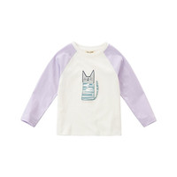 DAVE&BELLA 戴维贝拉 DKY16955 女童长袖T恤 浅紫色 120cm