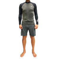 Quiksilver ALL TIME2 ZIP-UP 男子冲浪防磨衣 TW_KQS201-02-DGH 黑色/军绿