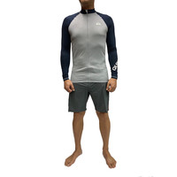 Quiksilver ALL TIME2 ZIP-UP 男子冲浪防磨衣 TW_KQS201-02-LGH 黑色/灰色