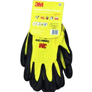3M 舒适型防滑耐磨手套 黄色 XL号