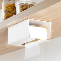 梦妮 卫生间纸巾盒家用免打孔壁挂式纸巾架浴室厕所厨房抽纸厕纸盒 纸巾盒