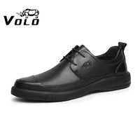 VOLO 犀牛（VOLO）男鞋商务休闲皮鞋男士正装鞋舒适软底鞋子男 黑色 225205331D 42