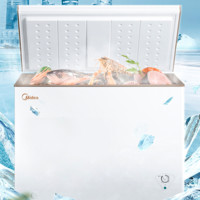 Midea 美的 冰柜203升/301升家用小冰柜单温冷冻冷藏转换一级能效冷柜商用大容量冷冻柜 203升