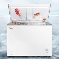 Midea 美的 卧式冰柜 家用商用冷藏冷冻两用 301L大容量 低霜保鲜单温冰箱一级能效