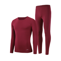 SEVEN 柒牌 男士秋衣秋裤套装 119FT72000 酒红色 M