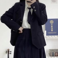 神仙club JK制服 三粒扣厚西装外套 藏青色