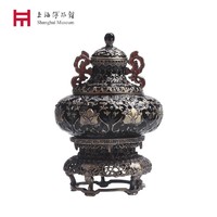 上海博物馆 金银桃果纹合金珠宝首饰盒 7.3x7.3x10.8cm