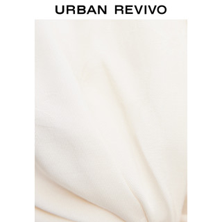 UR2021秋季新品女装气质时髦提花扭结长袖罩衫衬衫WG30R2CE2002 粉白 L