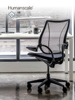 Humanscale优门设Liberty人体工学椅黑框网面靠背椅子办公电脑椅