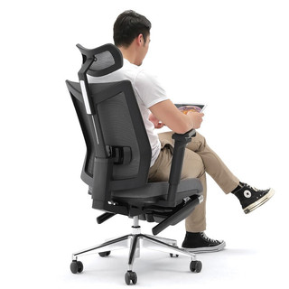 GAVEE人体工学椅午休电脑椅办公椅舒适护脊舒腰简约时尚老板座椅舒适久座办公椅午息可躺 T27H 铝合金脚