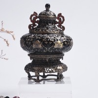 上海博物馆 让文物走进你的生活—金银桃果纹合金珠宝首饰盒 7.3x7.3x10.8cm 创意摆件礼品