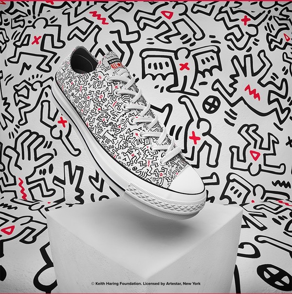 CONVERSE 匡威 X 天才涂鸦艺术家Keith Haring联名款，用画笔释放精彩—All Star keith haring  艺术家联名 男女同款低帮帆布鞋 171860C/白色 35/3