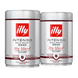 illy 意利 意大利进口 意利（illy）意式拼配深度烘焙 阿拉比卡咖啡豆250g*2罐双罐装