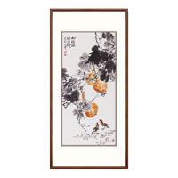 弘舍 王占海《大福禄》A款 70x130cm 宣纸 田园柚木框