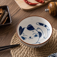 KANDA 神田 日式碗具饭碗汤碗泡面碗家用单个瓷碗4.5寸 日本进口 招财猫
