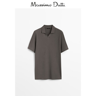 Massimo Dutti 男装 商场同款 拼接衣领纹理棉质男士休闲 POLO 衫 00740700818 L (CN 185/104A)