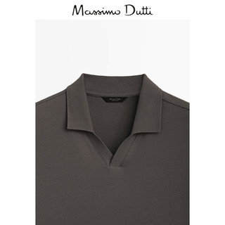 Massimo Dutti 男装 商场同款 拼接衣领纹理棉质男士休闲 POLO 衫 00740700818 L (CN 185/104A)