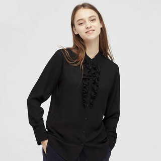 UNIQLO 优衣库 合作款 442630 真丝荷叶边衬衫