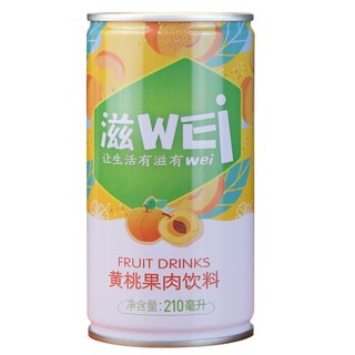 头牌 滋wei 黄桃果肉 果汁饮料 210ml*8罐装