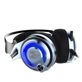 SOMiC 硕美科 G949DE 耳罩式头戴式动圈降噪有线耳机 银色 USB口