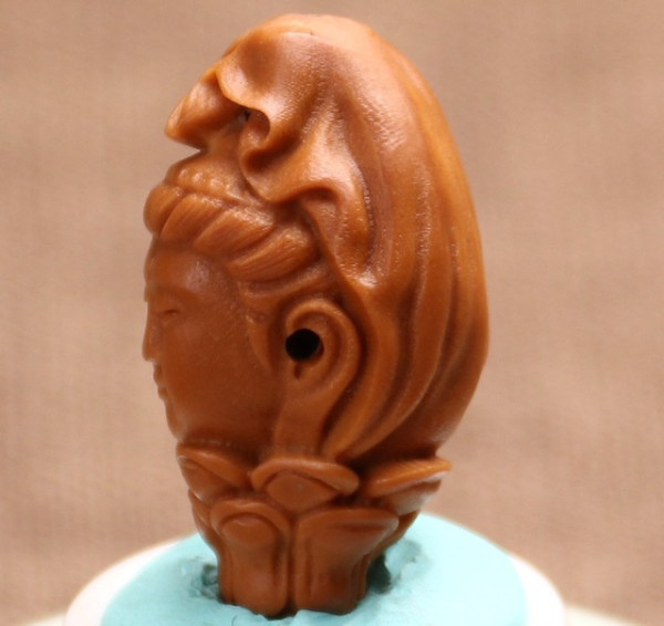 橄榄核核雕观音三通1732cm精美配饰满工雕刻馈赠收藏佳选